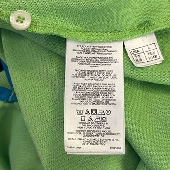 Brooks Brother Bright Lime and Black  Polo Shirt. Size Large. - Picture 2 of 6